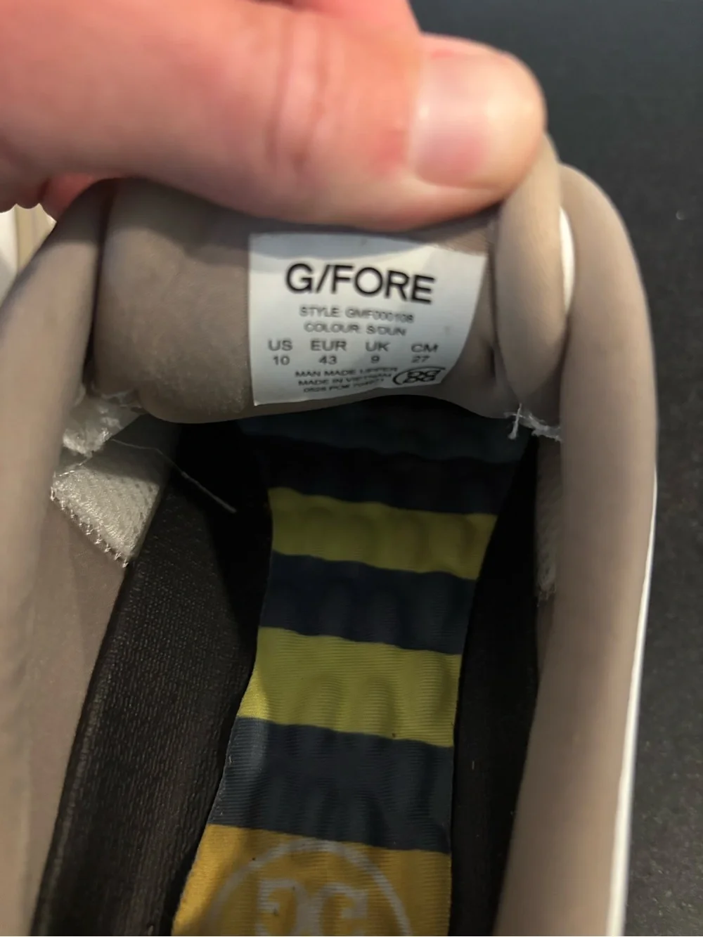 G/FORE Men's White Sneakers with Taupe Accents